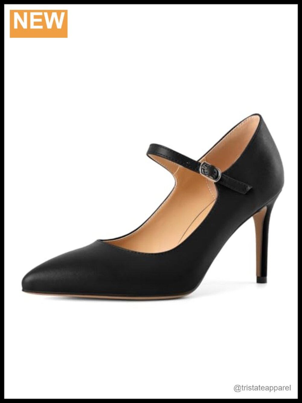 Pointed Toe Mary Jane Pumps 85mm Heel Microfiber Party Dress Shoes